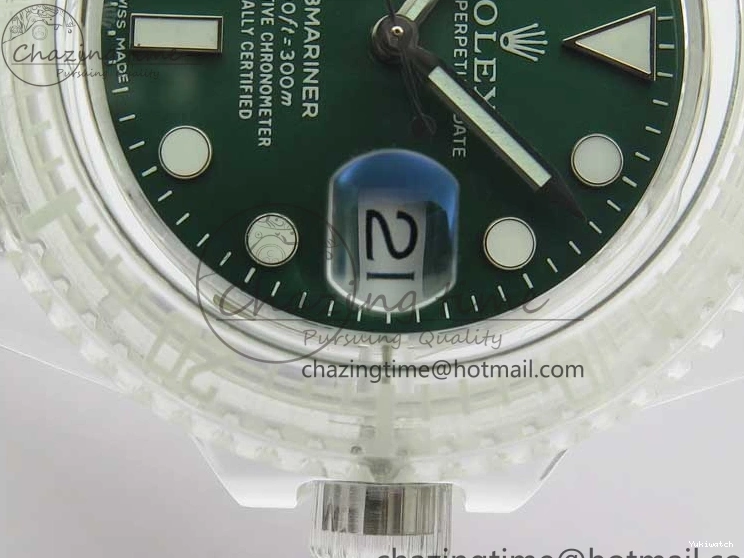 Dial Strap White Green Submariner on VR3135 3AF Transparent Best Phantomlab Edition Rubber 0217